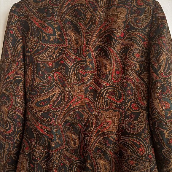 Vintage JH Collectibles Dark Paisley Print Silk Classic Blazer 4 - Picture 7 of 7